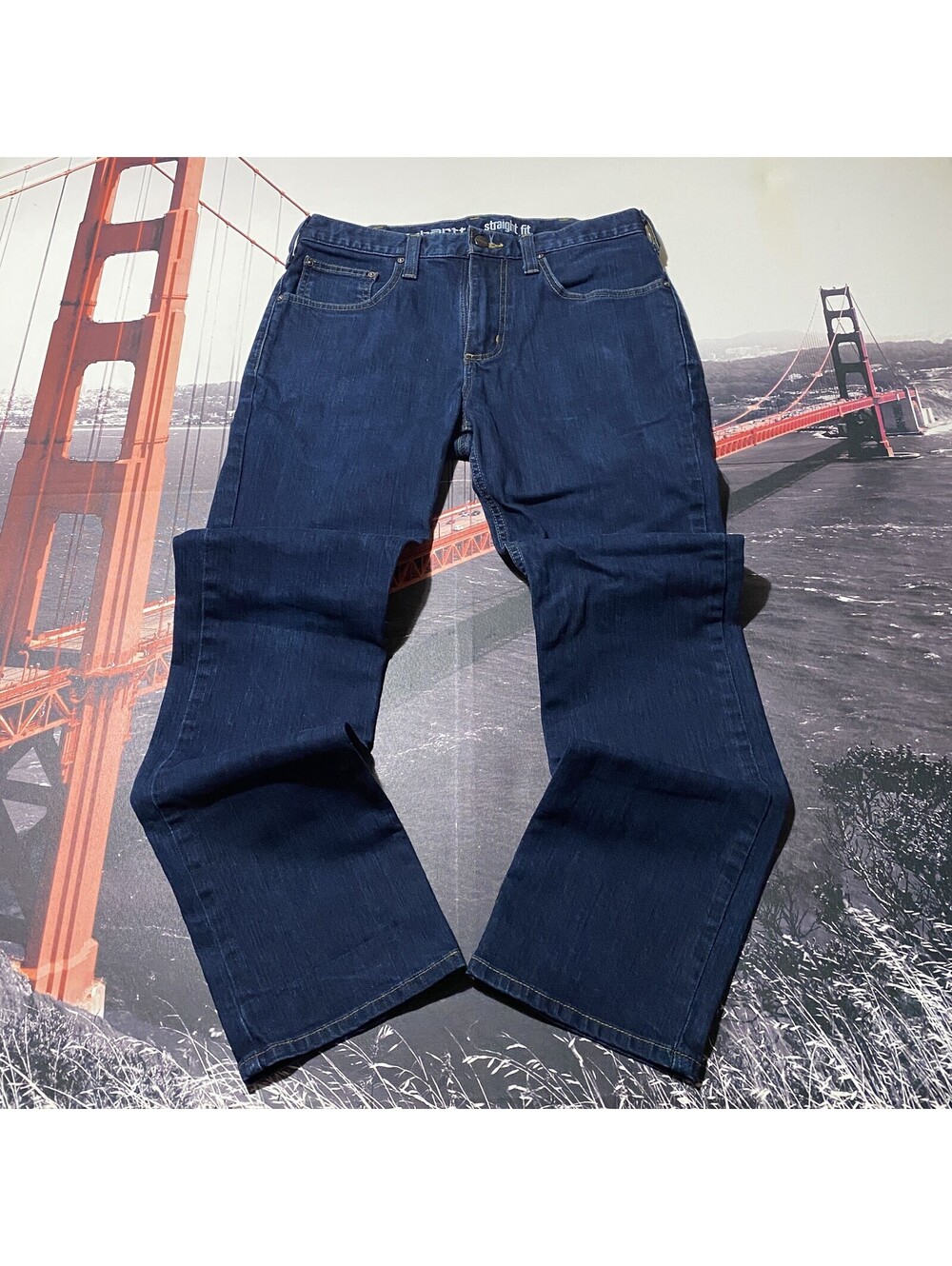 Carhartt Rugged Flex Jeans Men's Size 32x30 Straight Fit Dark Wash Blue Denim